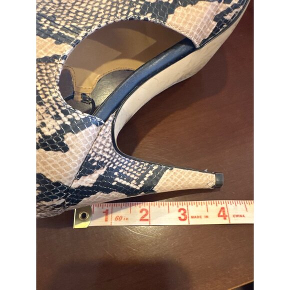 Banana Republic Snakeskin Open-Toe Heels 9M Leather Upper Side Cutout Lace-Up St - Picture 12 of 12